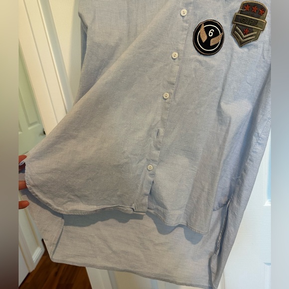 Zara Blue Military Shirt - Picture 5 of 5